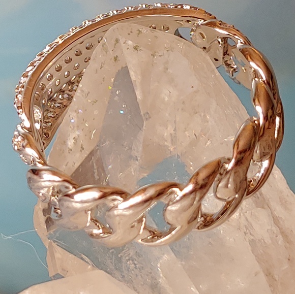 🆕💍💎Cubic Zirconia Silvertone Chain Sz 7💍 - Picture 3 of 8